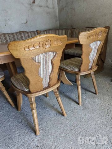 Комплект Кухненски ъглов диван с три стола и маса. , снимка 9 - Дивани и мека мебел - 46435253