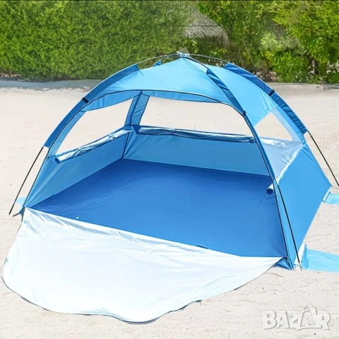 Къмпинг / плажна палатка с отвори за проветрение и размери - 200х150х130 см подходяща за 2-3 души, снимка 5 - Палатки - 54142883