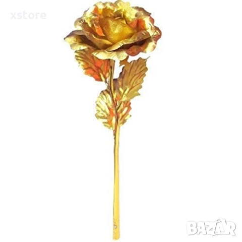 Прекрасна изкуствена роза с 24-каратово златно покритие и стойка "Сърце", снимка 7 - Подаръци за жени - 52793560