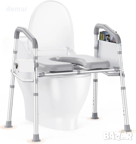 Рамка за тоалетна чиния PopWise за възрастни хора, регулируема, до 227 кг