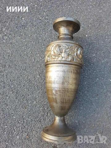 Голяма месингова ваза, снимка 2 - Антикварни и старинни предмети - 53459183