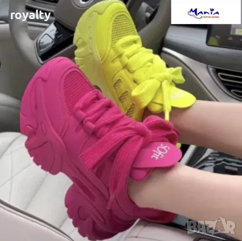 Цикламени дамски олекотени маратонки, снимка 3 - Маратонки - 49929581