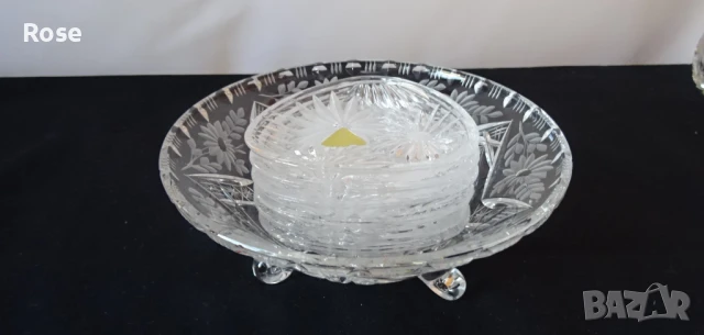 Винтидж  Ges Sechn BLEIKRISTALL Gepresst Оловен кристал от Германия. , снимка 12 - Сервизи - 51425265