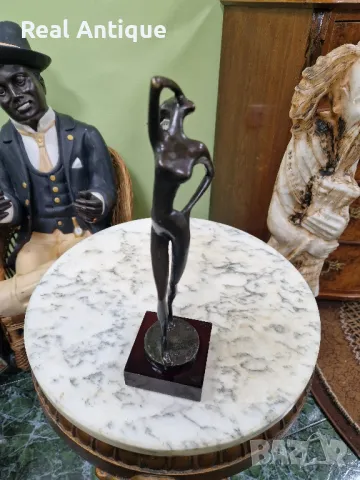 Страхотна антикварна колекционерска бронзова пластика фигура статуетка , снимка 3 - Статуетки - 49488640