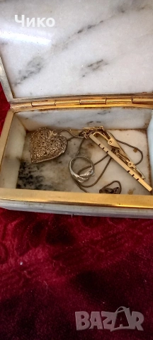 Стара мраморна бижутерска кутия, снимка 6 - Антикварни и старинни предмети - 53140863