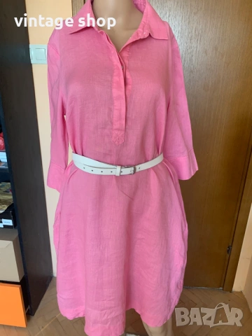 Ленена рокля в розово Christian Berg, размер М/L, снимка 9 - Рокли - 53812725