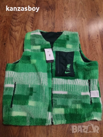 Nike Liverpool Embroidered Warm Fleece Vest Men -Green - мъжки шерпа елек 2лицев нов L/XL/2XL, снимка 3 - Якета - 52967596