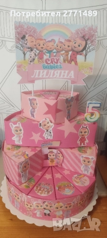 Хартиена/картонена торта за момиче , снимка 5 - Други - 51549141