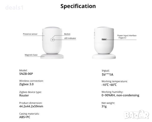 SONOFF SNZB-06P Zigbee Сензор за човешко присъствие, снимка 15 - Друга електроника - 46600008