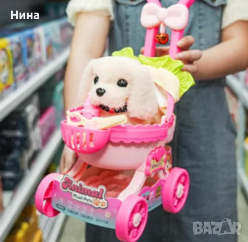 Кученце в количка 🐶🦮🐕, снимка 4 - Плюшени играчки - 47078062