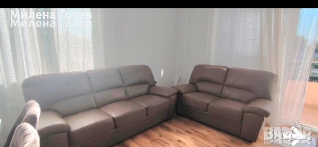 Продавам кожени дивани в кафяв цвят почти нови , снимка 4 - Дивани и мека мебел - 51949935