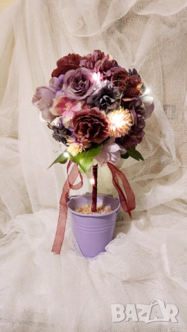 Ръчно изработено декоративно цветно дръвче