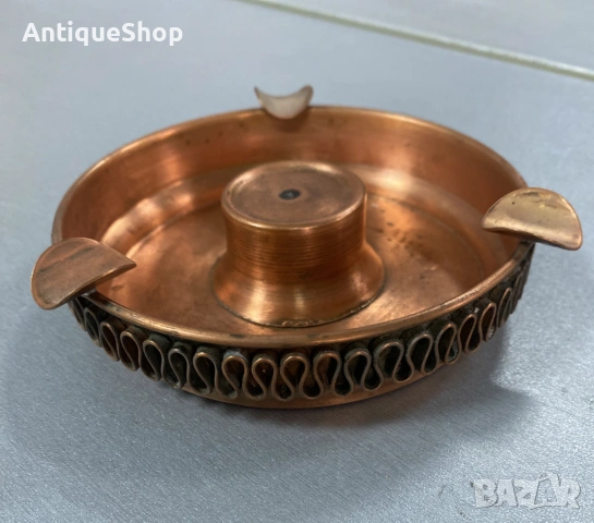 Ретро, меден пепелник. Ръчна изработка., снимка 2 - Антикварни и старинни предмети - 54217595