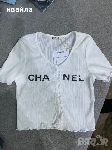 Бяла Шанел тениска блузка Chanel , снимка 2 - Тениски - 46403686