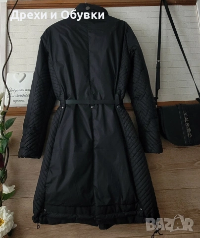 Черно дълго зимно яке , снимка 12 - Якета - 51800159