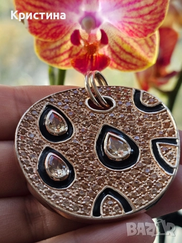 Нов огромен медалцон с розова позлата, снимка 3 - Колиета, медальони, синджири - 52222948