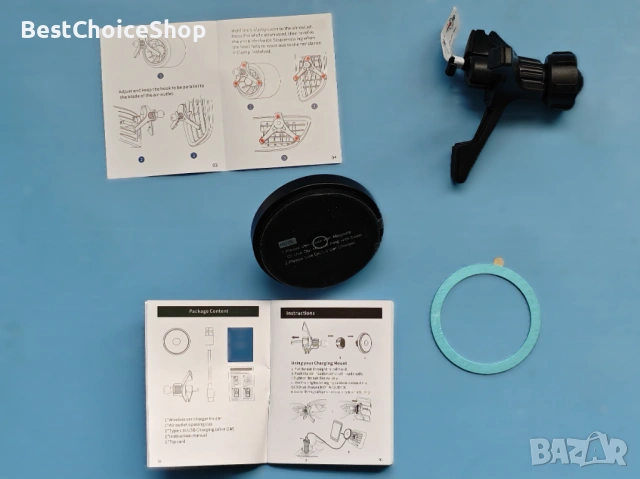 Магнитна стойка за телефон с безжично (Wireless) зареждане универсална, снимка 2 - Аксесоари и консумативи - 54182270