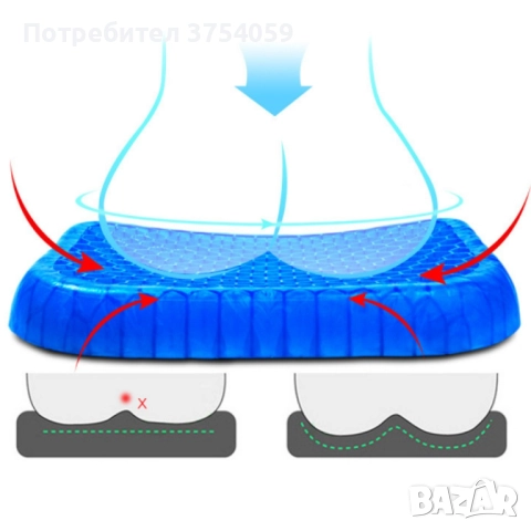 Ортопедична гел възглавница за стол Egg sitter, снимка 9 - Други стоки за дома - 52401114