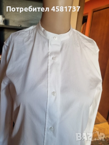 Снежнобяла вталена риза Jil Sander, снимка 2 - Ризи - 51799487