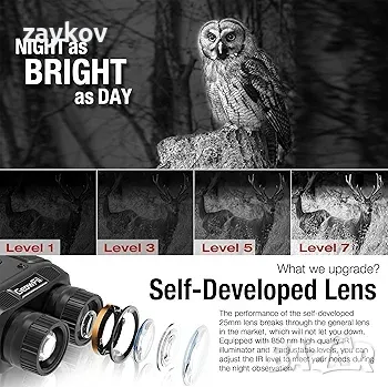 Бинокъл GeowFiiTech 4K за нощно виждане, мини очила за нощно виждане, снимка 5 - Друга електроника - 49634857