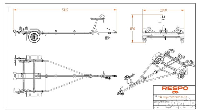 НОВO ремарке Колесар за лодка RESPO 750V521L209, снимка 18 - Ремаркета - 46406780