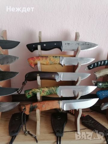 Ножовете са ръчно правени  всеки е от различна стомана и цена.Имат си и кании от 3,5мм телешки бланк, снимка 7 - Ножове - 29145782