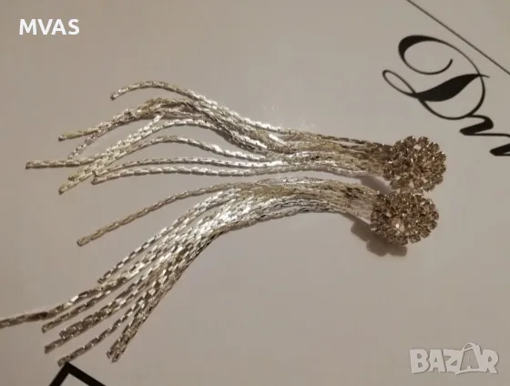 Нови дълги блестящи официални обеци обици Не си променят цвета, снимка 7 - Обеци - 49644442