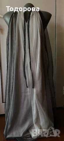Много елегантна рокля без ръкав от тюл, с подплата, светло и тъмносиво, снимка 5 - Рокли - 51224790