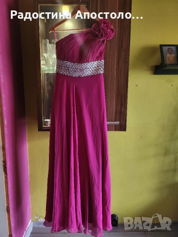 Официална рокля в циклама с камъни , снимка 2 - Рокли - 54086810