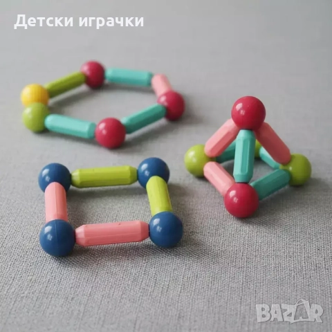 Магнитен конструктор 36ч, Магнитни блокчета, пръчки, магнитни топки за строеж, снимка 5 - Конструктори - 52853330