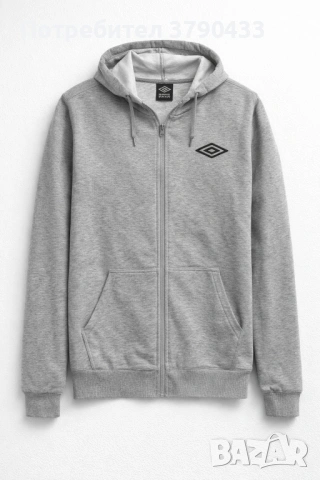 Сиво hoodie Umbro – тънко, удобно, размер M