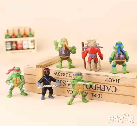 Комплект фигурки за торта Костенурките нинджа, снимка 3 - Фигурки - 50661379