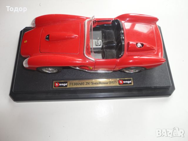 Кола количка Ferrari 250 Testa Rossa Burago 1 към 24, снимка 13 - Колекции - 45320771