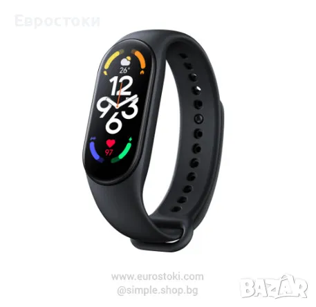 Фитнес гривна Xiaomi Smart Band 7, 1.62", цвят: черно. Нов продукт от витрина, само разопакован, снимка 1 - Смарт гривни - 47261786