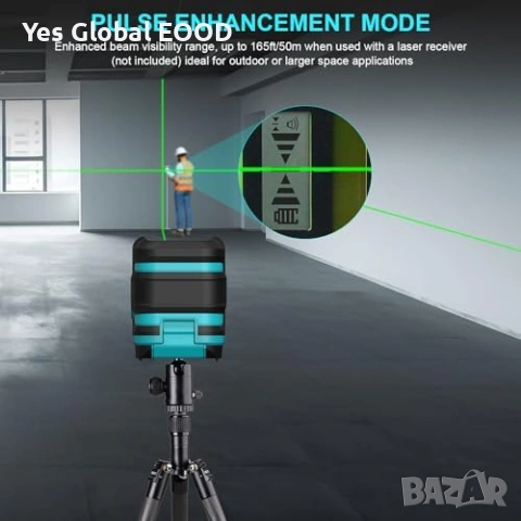 Kiprim LV8 зелен лазерен нивелир самонивелиращ, снимка 6 - Други инструменти - 53442778