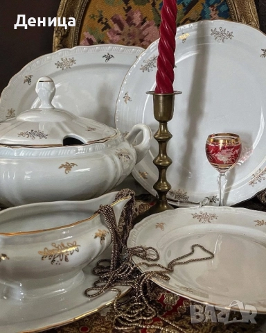 MSB Czechoslovakia 1935-1945 Класиката е винаги на мода⚜️ Бяло и злато с елегантен релеф⚜️ , снимка 11 - Сервизи - 52832483