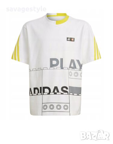 Детска тениска ADIDAS x Classic Lego Tee White/Yellow, снимка 2 - Детски тениски и потници - 46215492