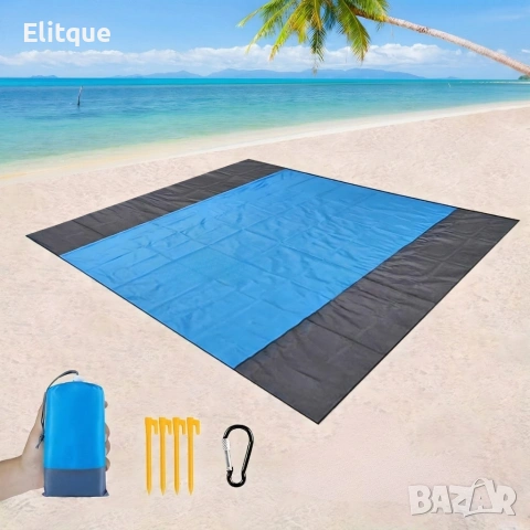 Голямо водоустойчиво плажно одеяло - Постелка за пикник подходяща за цялото семейство, 210 x 200 см, снимка 8 - Други стоки за дома - 54189336