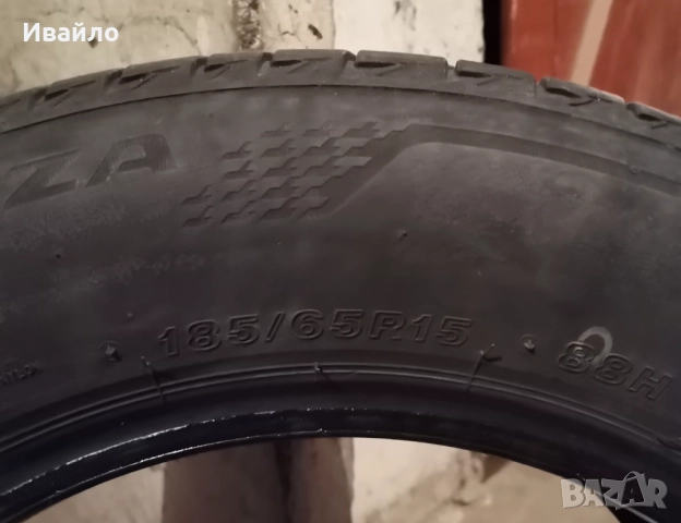 Продавам 2 броя летни гуми 185.65.15 на 1 сезон дот 2021 Brijiston , снимка 4 - Гуми и джанти - 51939986