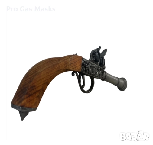 Винтидж Пистолет уникален Рядък пиратски реплика копие античен дърво и метал, стенен декор, декорати, снимка 4 - Други - 52703693