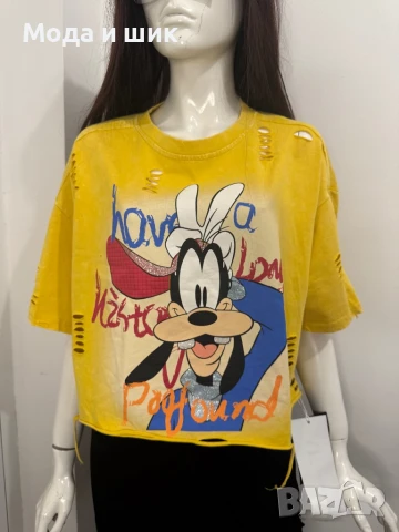 Тениска Кроп къса , снимка 2 - Тениски - 51134002