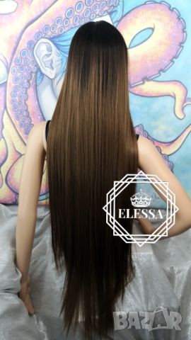 Дълга Лейс Фронт Дантелена Перука с Лепене Цвят Омбре КОД 1257, снимка 8 - Аксесоари за коса - 46125100