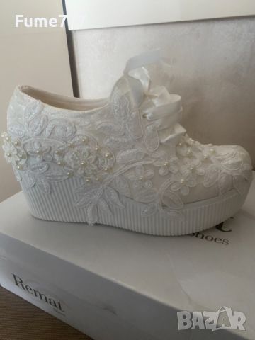  Летни обувки на платформа бели , снимка 3 - Дамски елегантни обувки - 45513326