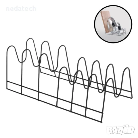Кухненски метален органайзер с 6 позиции, 39x17x14см.