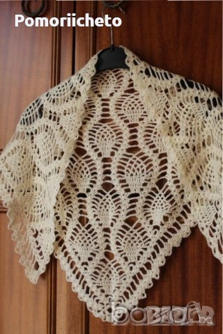 Ръчно изплетен красив шал, нов, снимка 4 - Шалове - 54127965