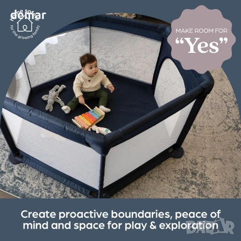 Dreambaby Голяма кошара за игра Explore Deluxe, 140х140 см, тъмносиня, снимка 4 - Кошарки - 52672209