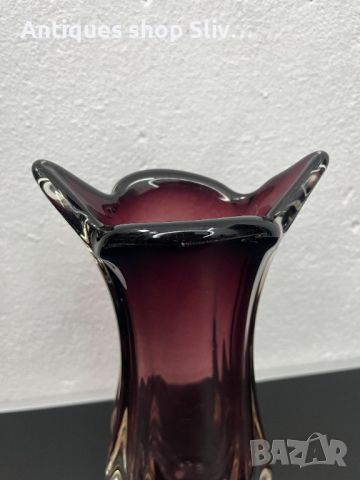 Красива стъклена ваза Мурано. №5353, снимка 6 - Антикварни и старинни предмети - 45667912