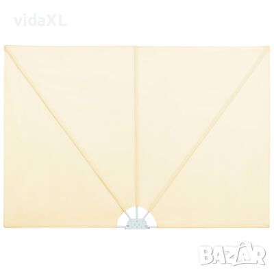 vidaXL Сгъваема странична тента за тераса, кремава, 400x200 см(SKU:44570