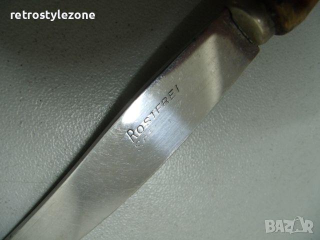 № 7583 старо малко ножче - Solingen   - дължина 12,5 см острие 6 см  - дръжка - бамбук, снимка 4 - Други ценни предмети - 45998514
