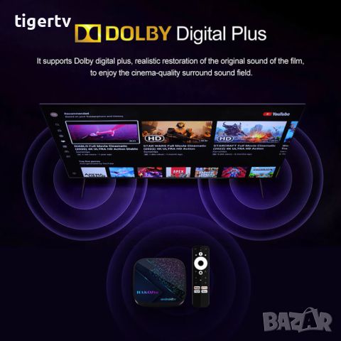 TV box HAKO Pro, 2/16Gb, Android TV 11, Dual WIFI, NETFLIX and Google Certificated, снимка 11 - Плейъри, домашно кино, прожектори - 45389762